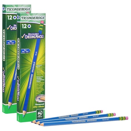 Workstationpro Erasable Colored Pencils Ticonderoga, Blue, 2PK TH3481281